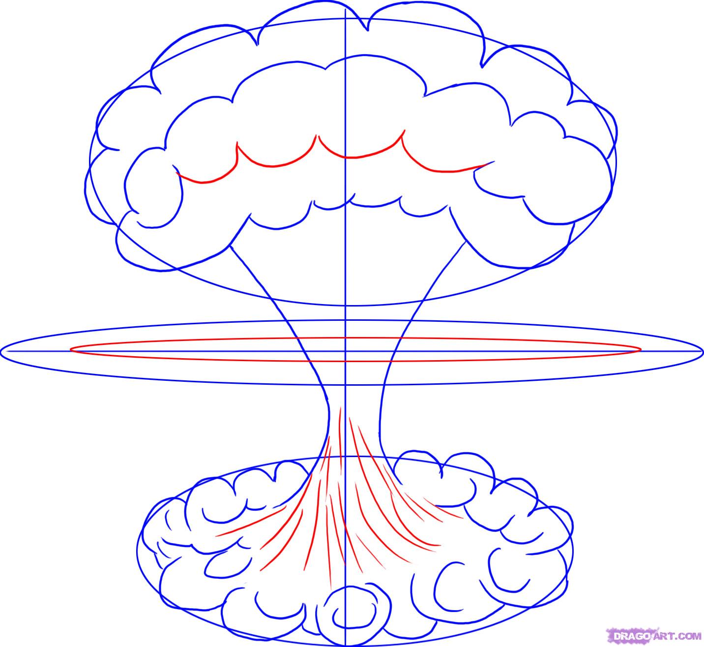 1432x1315 how to draw a mushroom cloud, step - Mushroom Cloud Drawing