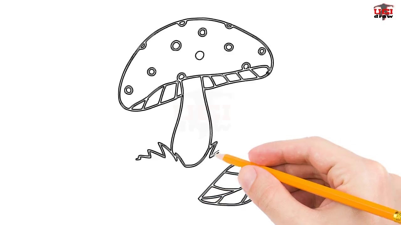 1280x720 How To Draw A Mushroom Step - Mushroom Drawing