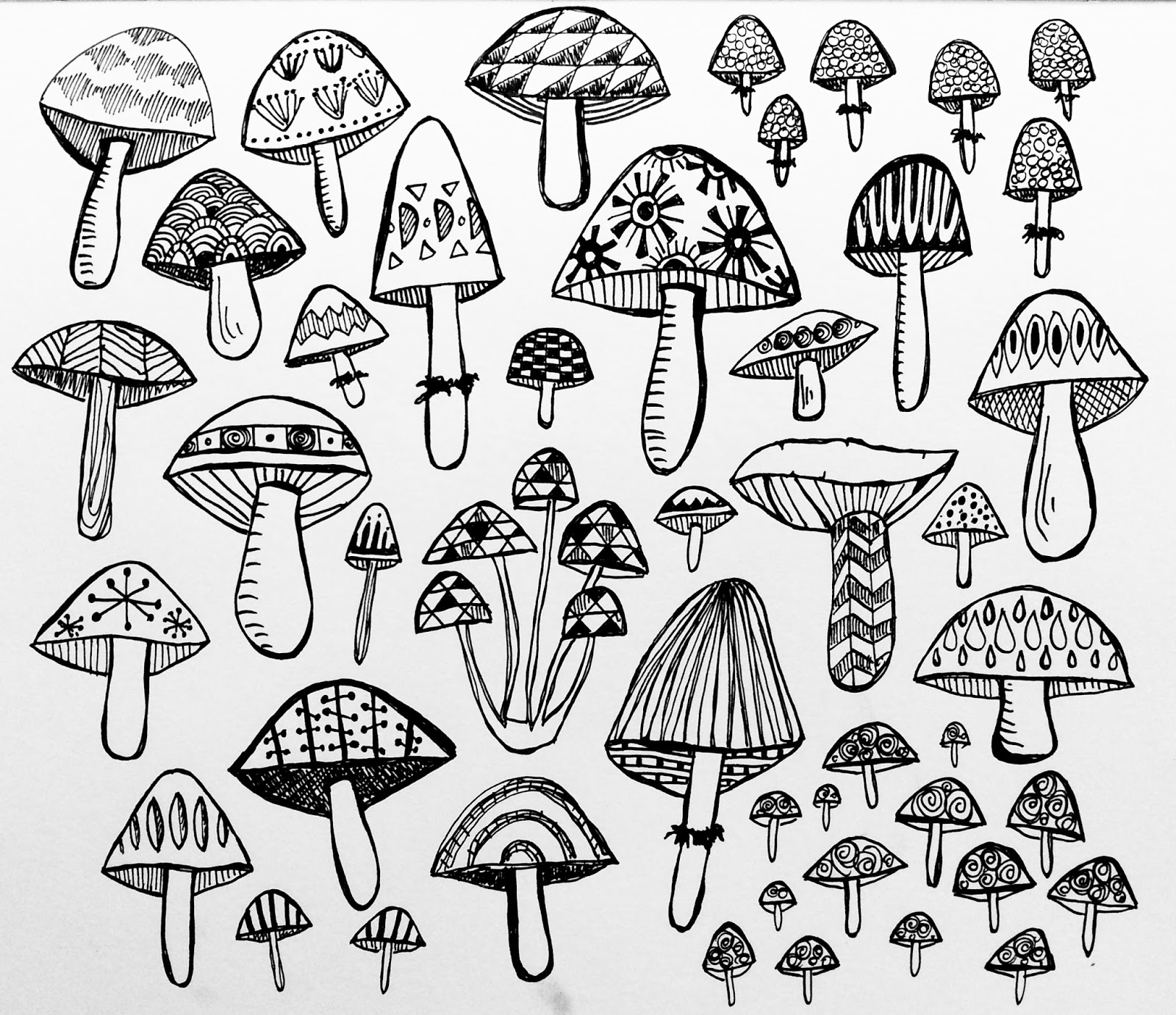 1600x1380 Mushroom Drawing Fall For Free Download - Mushroom Drawing