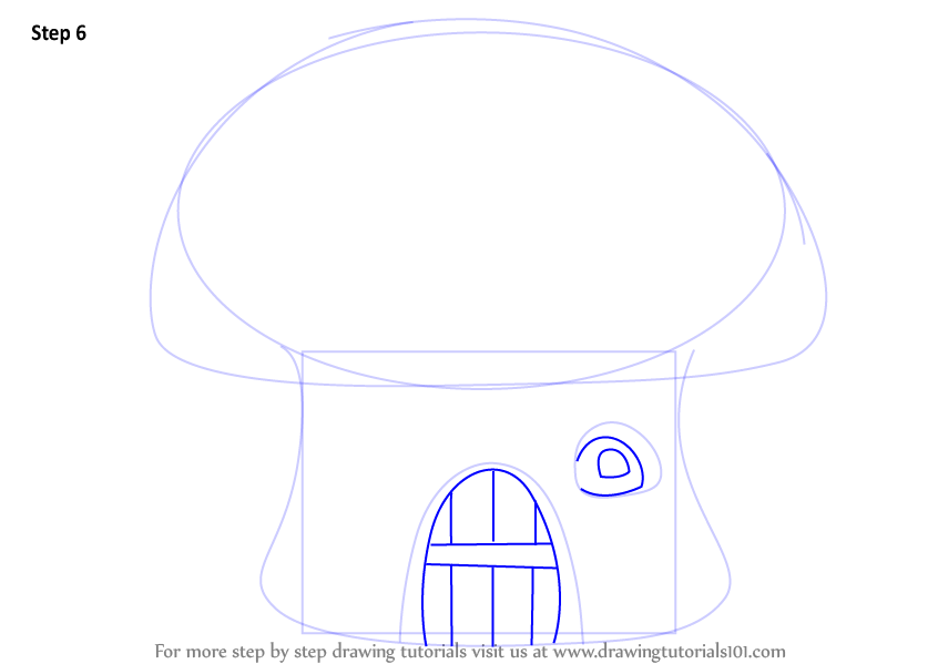 846x599 Learn How To Draw A Mushroom House - Mushroom House Drawing