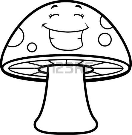 442x450 Mushroom Clipart Line Drawing - Mushroom Line Drawing
