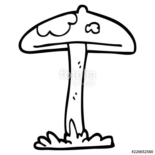 500x500 Line Drawing Cartoon Mushroom Stock Image And Royalty Free Vector - Mushroom Line Drawing