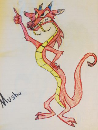 320x427 old drawing of mushu from mulan - Mushu Drawing