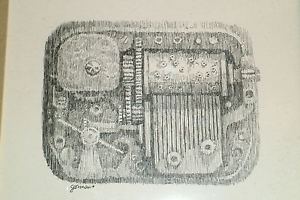 300x200 music box ink drawing nj artist william gorman - Music Box Drawing