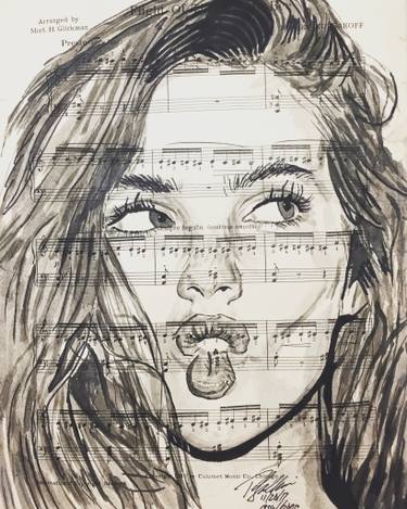375x469 sheet music drawings for sale saatchi art - Music Drawings