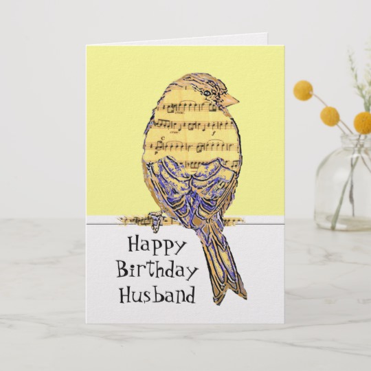 540x540 birthday husband musician fun music note bird card - Music Note Bird Drawing