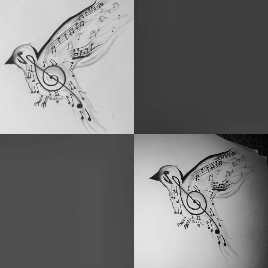 894x894 music note bird - Music Note Bird Drawing
