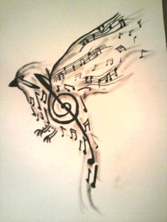 236x314 best bird music note tattoo images i tattoo, bird tattoos - Music Note Bird Drawing