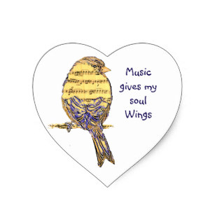 307x307 bird musical notes stickers zazzle - Music Note Bird Drawing