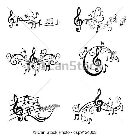 450x470 music note drawings of musical notes illustration - Music Note Symbol Drawing