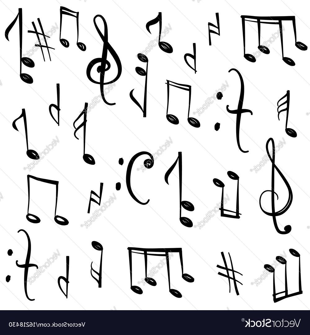 1000x1080 unique music notes signs set hand drawn symbol vector drawing - Music Note Symbol Drawing