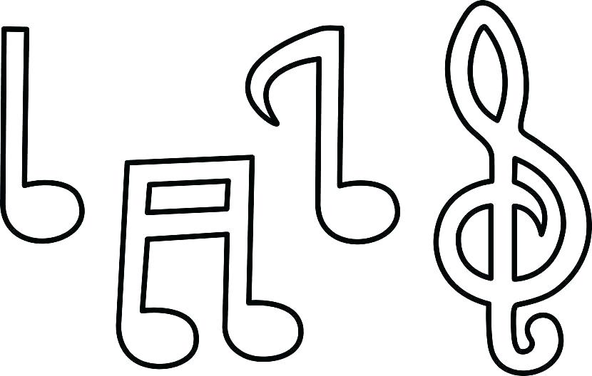 830x528 music notes symbols coloring pages - Music Note Symbol Drawing