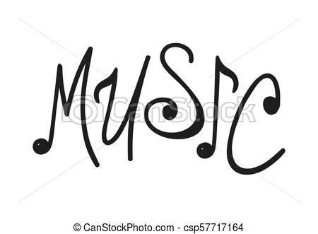 450x331 hand drawn music notes word doodle text creative ink art work - Music Notes Drawing