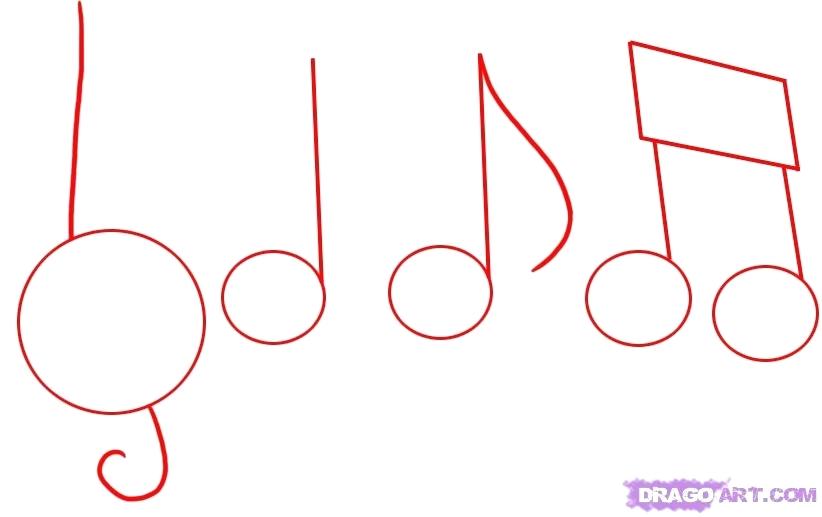 822x517 drawing musical notes blackglasses - Music Notes Drawing