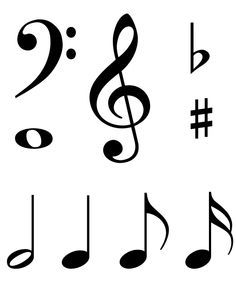 236x285 large printable music notes - Music Notes Drawing