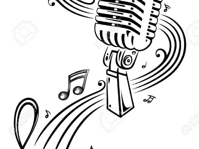 640x480 drawn music notes line drawing - Music Notes Line Drawing