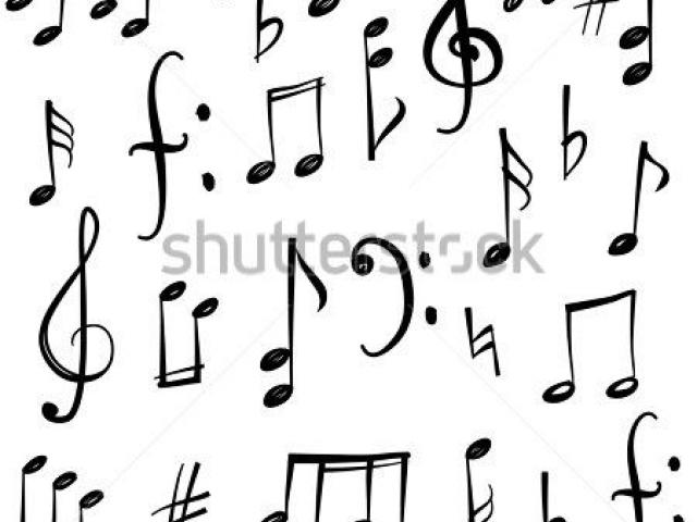 640x480 free drawn music notes, download free clip art - Music Notes Line Drawing