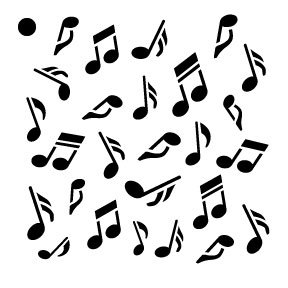 288x288 music notes stencil - Music Notes Line Drawing