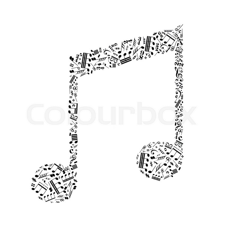 800x800 music note sign made up from a lot of stock vector colourbox - Music Sign Drawing