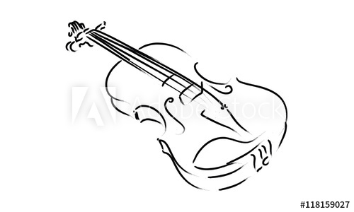 500x300 Violin Instrument Drawing Music Sign Symbol Classic - Music Sign Drawing