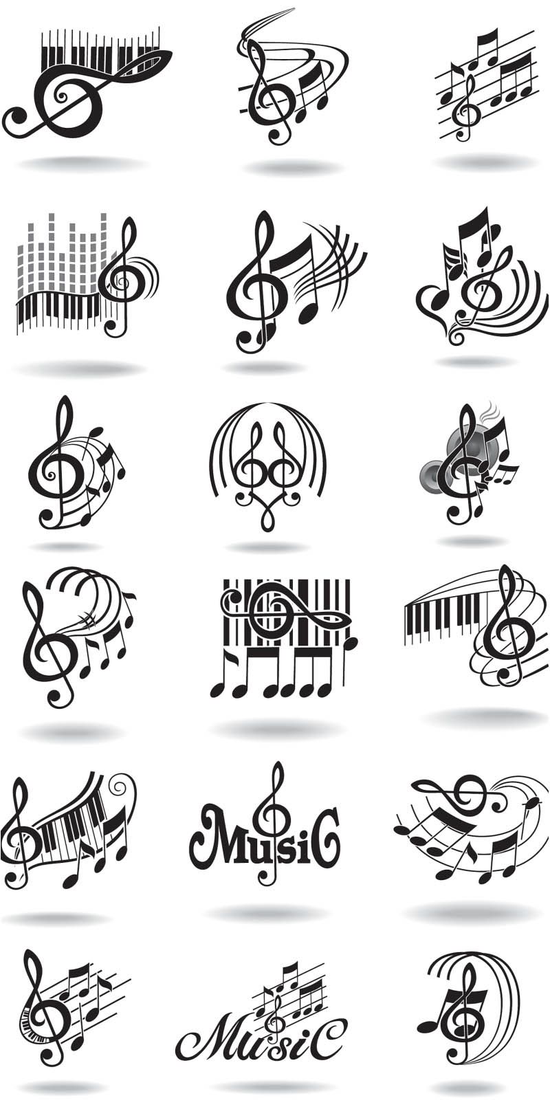 800x1600 notes, music staff and treble clef vector drawing - Music Staff Drawing