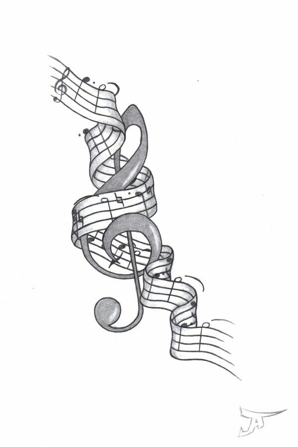 600x901 treble clef tattoo tattoo flash music tattoos, music drawings - Music Staff Drawing