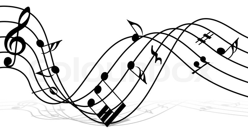 800x450 vector musical notes staff background stock vector colourbox - Music Staff Drawing