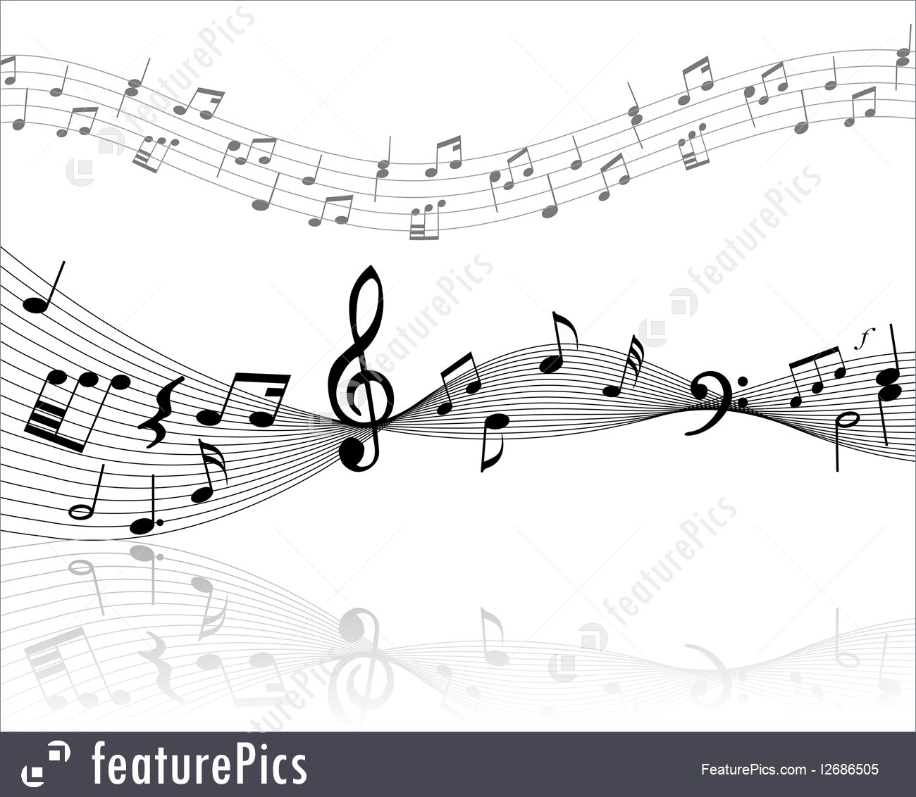 1300x1132 illustration of music staff - Music Staff Drawing