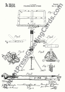 214x300 music stand patent greeting card patent - Music Stand Drawing