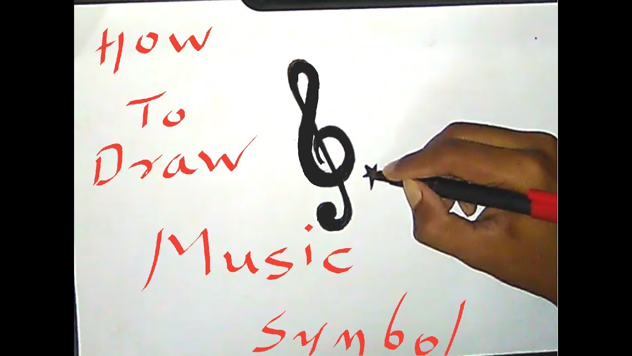 1280x720 drawing of music symbol - Music Symbol Drawing