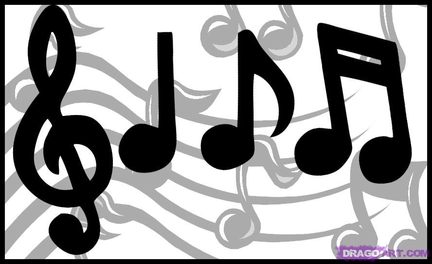 888x544 How To Draw Music Notes, Step - Music Symbol Drawing