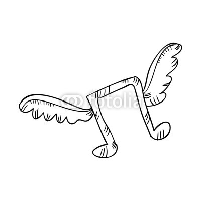 400x400 music note with wings musical symbol drawn design vector - Music Symbol Drawing