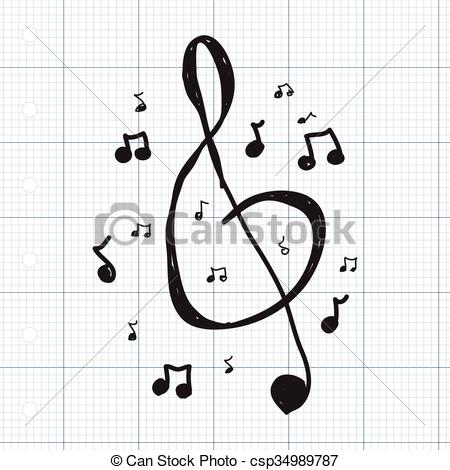 450x470 simple doodle of music symbols simple hand drawn doodle of music - Music Symbol Drawing