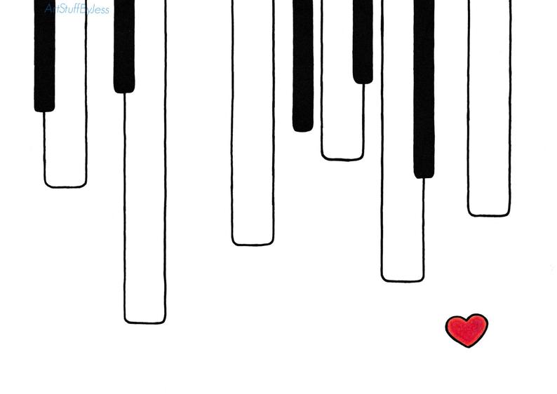 794x562 music art piano art abstract music art piano drawing etsy - Musical Keyboard Drawing