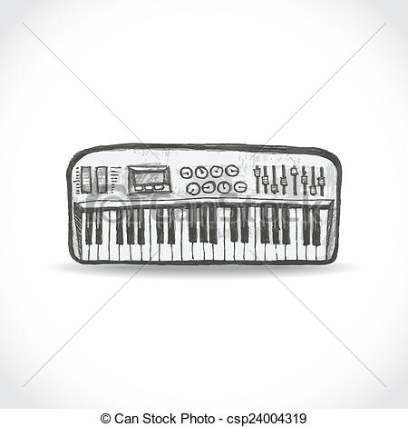 450x470 Music Keyboard Illustration - Musical Keyboard Drawing