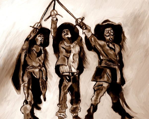 600x481 The Three Musketeers Poster - Musketeer Drawing