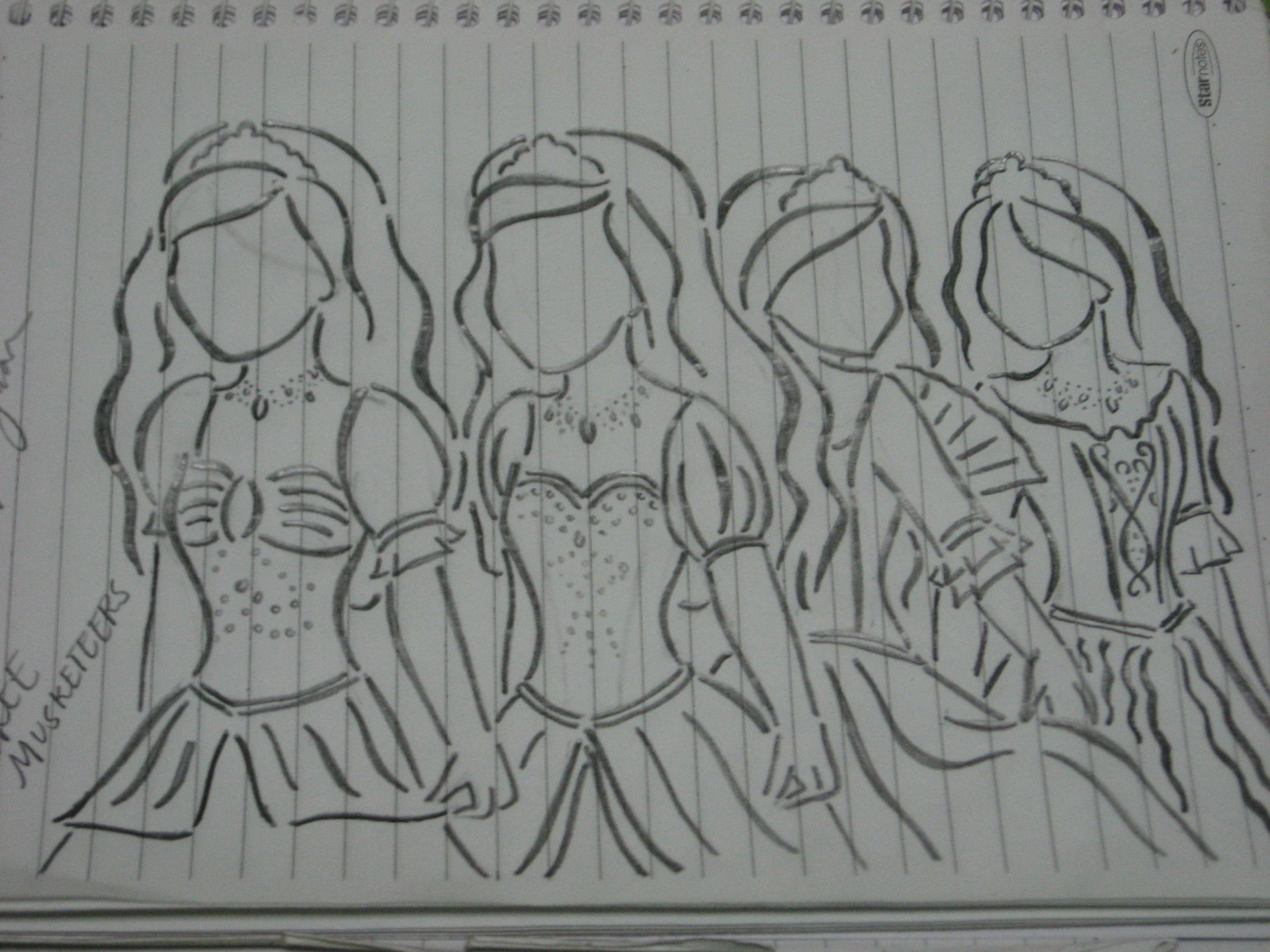 2272x1704 De Barbie My The Three Musketeers Drawing Hd - Musketeer Drawing