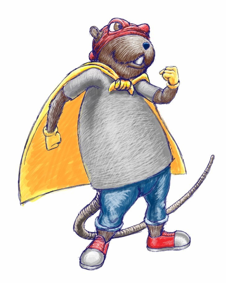 727x910 Drawings - Muskrat Drawing