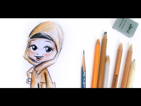 480x360 drawing a muslim little girl with hijab islamic drawing tutorial - Muslim Drawing