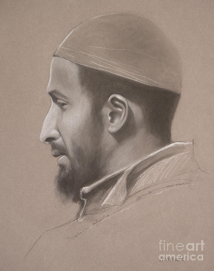 713x900 portrait of muslim man drawing - Muslim Drawing