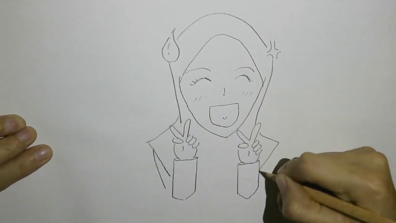 1280x720 how to draw a muslim girl step - Muslim Drawing
