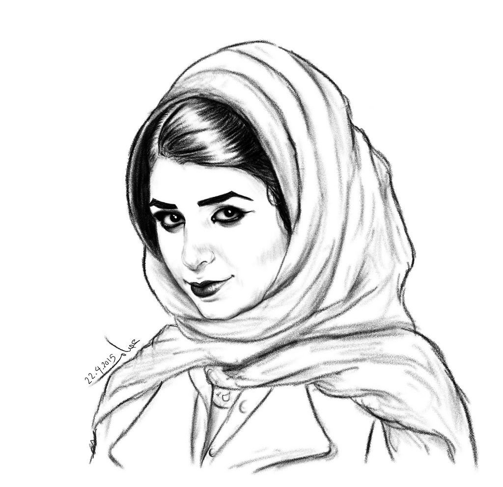 1024x992 pencil drawings of woman in hijab pencil drawing - Muslim Girl Drawing