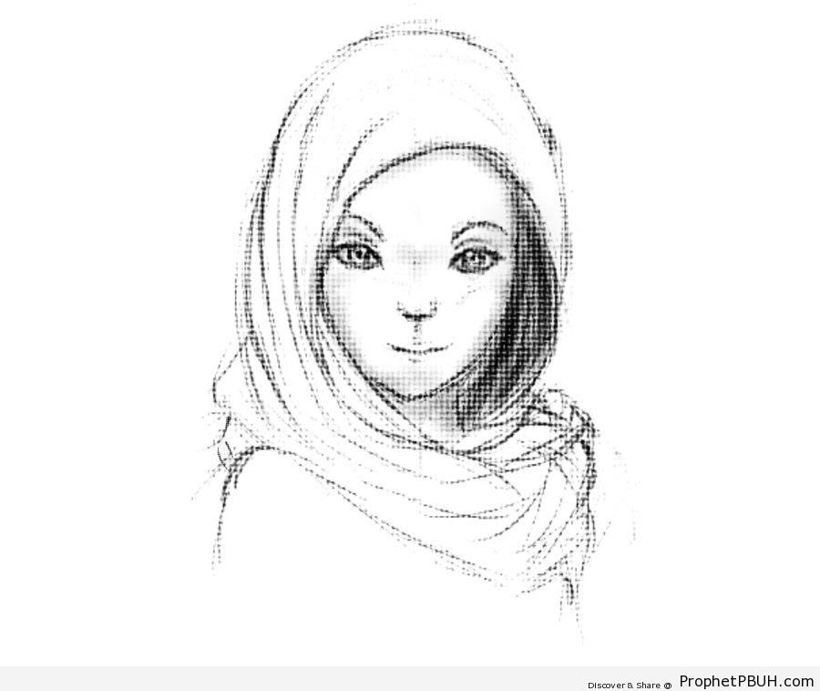 Muslim Girl Drawing at PaintingValley.com | Explore collection of ...