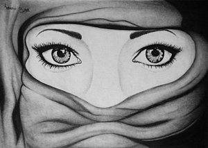 300x213 muslim women drawings fine art america - Muslim Woman Drawing