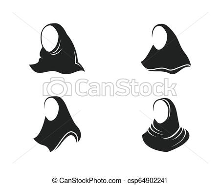 450x379 vector silhouette drawing of muslim woman with hijabarab woman - Muslim Woman Drawing