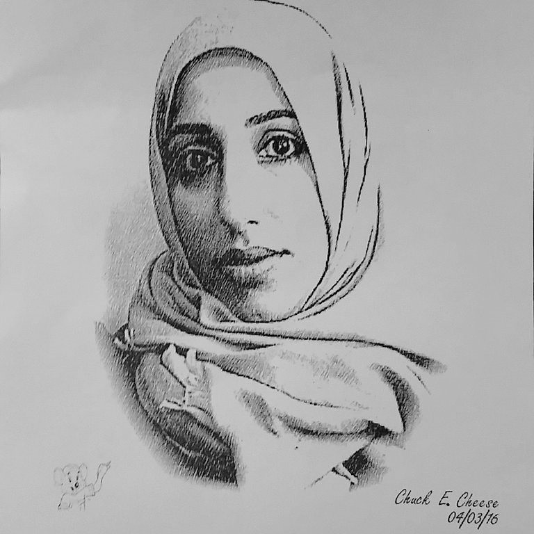 768x768 muslim drawing english girl for free download - Muslim Woman Drawing