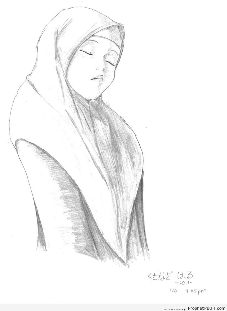 Muslim Woman Drawing at PaintingValley.com | Explore collection of ...