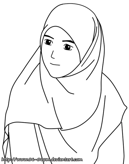 500x635 muslim drawing muslim woman for free download - Muslim Woman Drawing