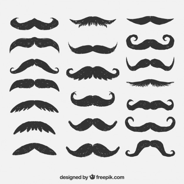 626x626 hand drawn mustaches vector free download - Mustache Drawing