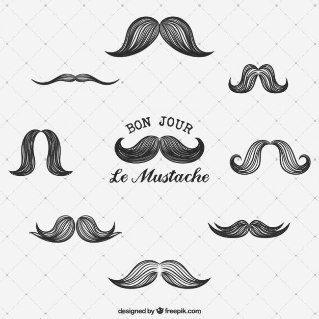 626x626 hand drawn mustaches collection vector free download - Mustache Drawing